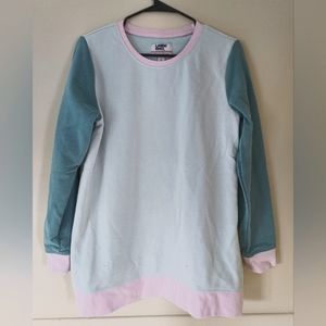 LANDS' END Colorblock Tunic Crewneck Sweater, Serious Sweats Collection